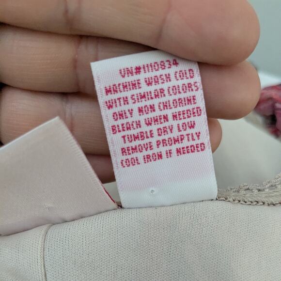 Y2K Babydoll Dress L Red Vintage Floral Paisley Beige Ribbon Feminine Dainty - Picture 11 of 11